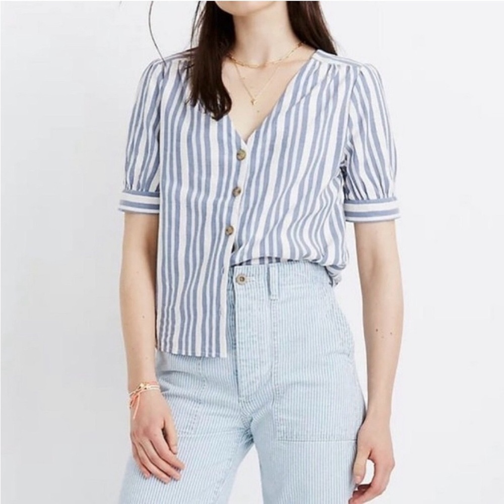 Madewell Plaza Striped Button Down Shirt - Picture 3 of 7